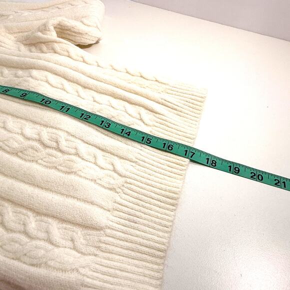 Cloud Ten Cable Fisherman Criss Cross Sweater Sz Sm Y2K Cropped Style - Picture 7 of 7